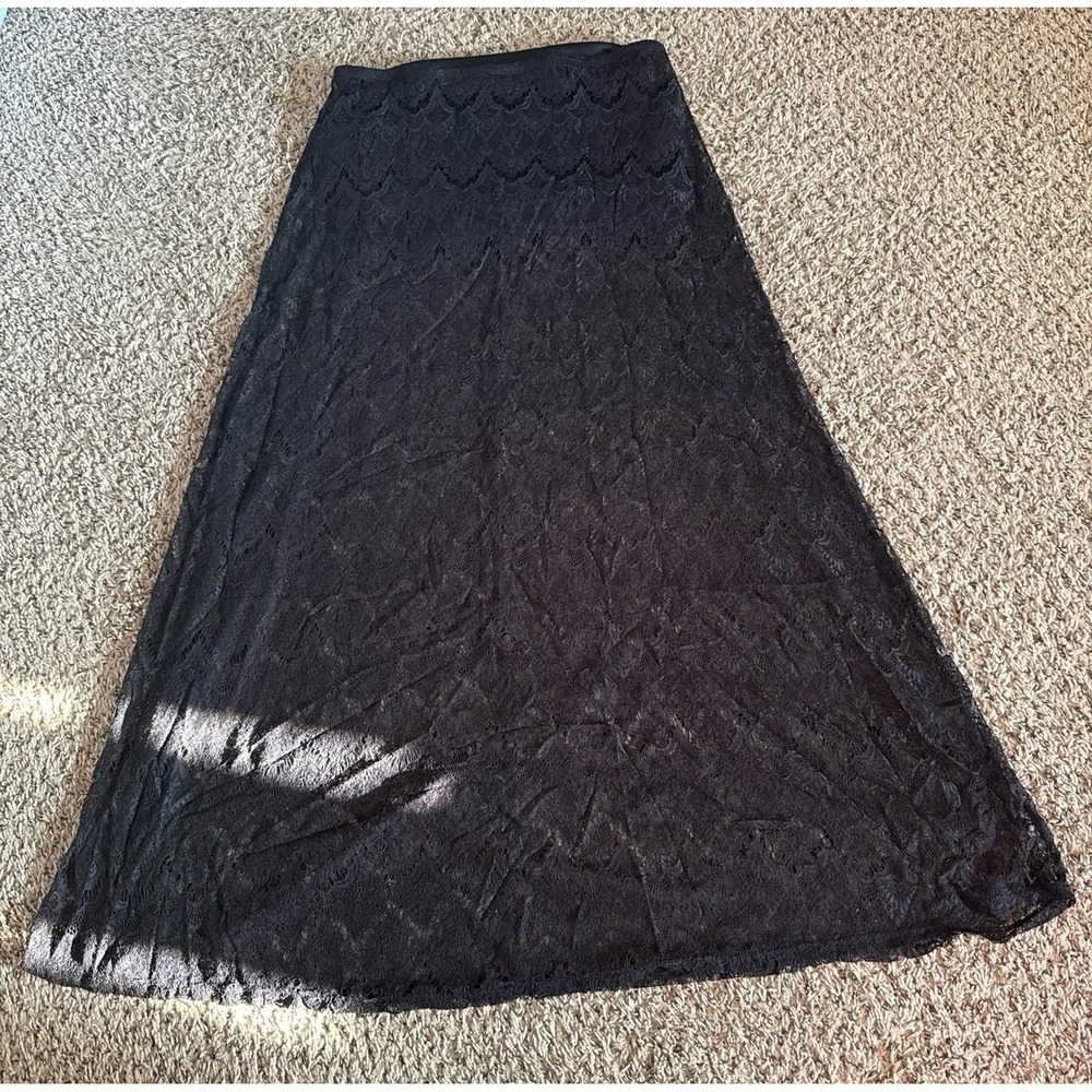 Lily‎ White Women's Black Lace Skirt Size Large